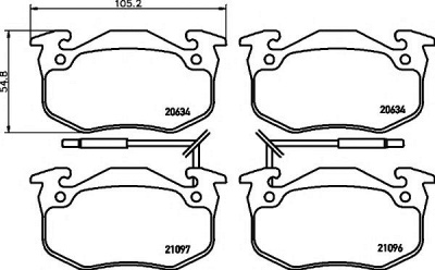 HELLA PAGID 8db355018941 -  Комплект тормозных колодок, дисковый тормоз